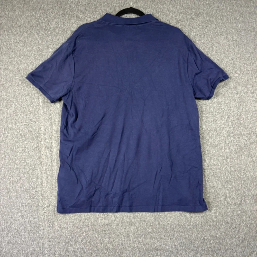 Polo Ralph Lauren Mens XL Custom Slim Fit Navy Blue flesh pony Polo Shirt